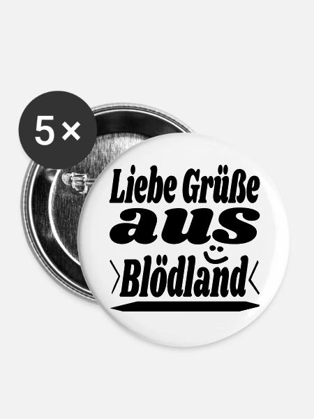 liebe grüße - Buttons groß 56 mm (5er Pack) - Weiß