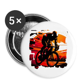 Il existe différents types de courses cyclistes - Lot de 5 grands badges (56 mm) - blanc - Devant