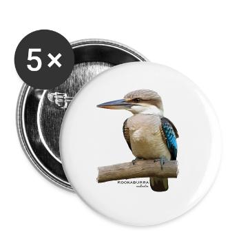Kookaburra Bird Australie - Lot de 5 grands badges (56 mm) - blanc - Devant