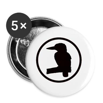 Kookaburra Australie Birdlife - Lot de 5 grands badges (56 mm) - blanc - Devant