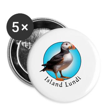 Île Lundi - Lot de 5 grands badges (56 mm) - blanc - Devant