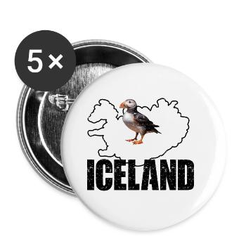 PUFFIN IN ICELAND - Buttons large 2.2''/56 mm (5-pack) - white - Front