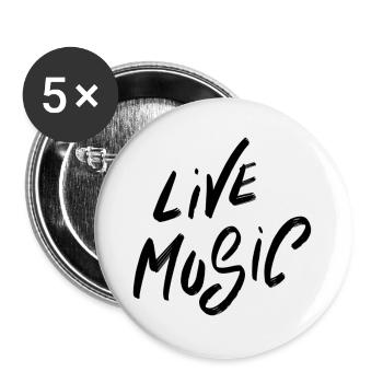 Live-Musik! - Buttons groß 56 mm (5er Pack) - Weiß - Vorne