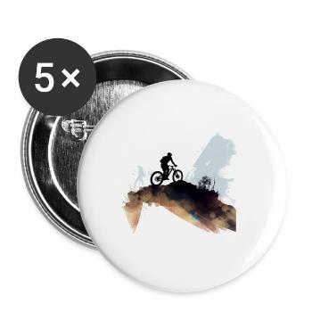 Biker Mountain Bike - Buttons large 2.2''/56 mm (5-pack) - white - Front