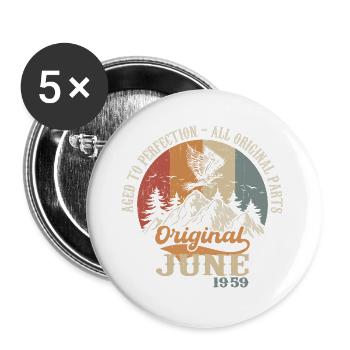 Juni 1959 Original - Aged To Perfection 1959 Juni - Buttons groß 56 mm (5er Pack) - Weiß - Vorne