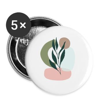 Minimalistic Boho Style - Buttons groß 56 mm (5er Pack) - Weiß - Vorne