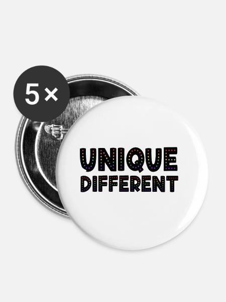 UNIQUE DIFFERENT - Buttons groß 56 mm (5er Pack) - Weiß