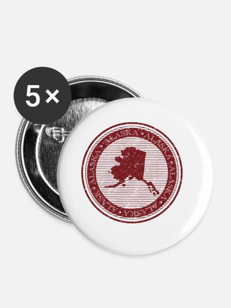 ALASKA - Buttons groß 56 mm (5er Pack) - Weiß