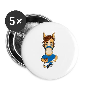 AMERICAN QUARTER HORSE - AMERICAN FOOTBALL - PFERD - Buttons groß 56 mm (5er Pack) - Weiß - Vorne