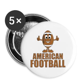 AMERICAN FOOTBALL - SPORT - SUPER - GUT - Buttons groß 56 mm (5er Pack) - Weiß - Vorne