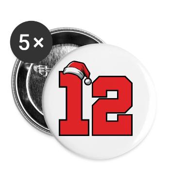 12 Numéro de Noël - Lot de 5 grands badges (56 mm) - blanc - Devant