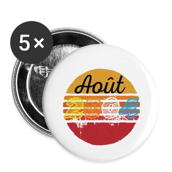 Les Légendes sont nées en Août 2004 20 ans - Lot de 5 grands badges (56 mm) - blanc - Devant