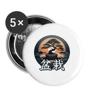 Bonsai - Buttons groß 56 mm (5er Pack) - Weiß - Vorne