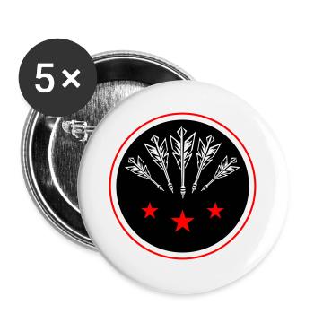 Darts Team Dartpfeile Symbol - Buttons groß 56 mm (5er Pack) - Weiß - Vorne