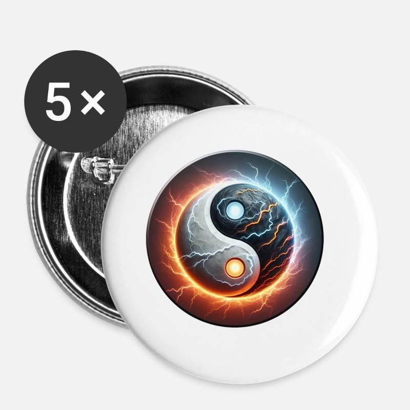 Yinyang - Buttons large 2.2''/56 mm (5-pack) - white
