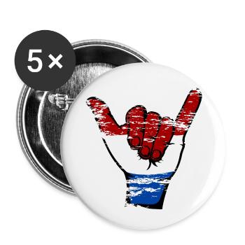 Holland Flag Surfing Symbol used - Buttons large 2.2''/56 mm (5-pack) - white - Front