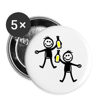 Boire une bouteille de bière - Lot de 5 grands badges (56 mm) - blanc - Devant