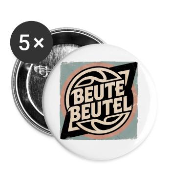 Pochette de proie Pochette Chasseur Chasseresse Humour - Lot de 5 grands badges (56 mm) - blanc - Devant