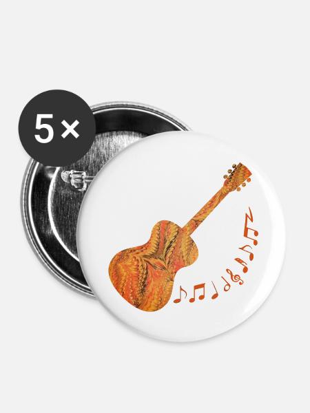 gitarre e 109 - Buttons groß 56 mm (5er Pack) - Weiß