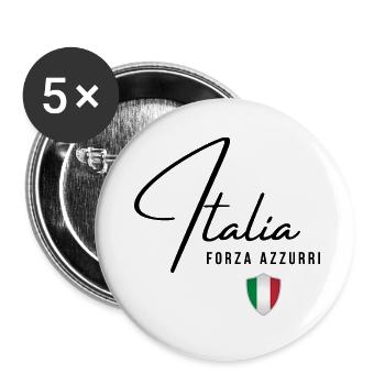Italian flag, Italian pride - Buttons large 2.2''/56 mm (5-pack) - white - Front