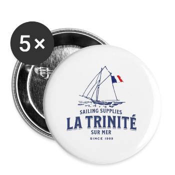 La Trinité sur mer Bretagne - Buttons large 2.2''/56 mm (5-pack) - white - Front