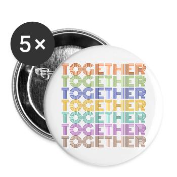 Together Font Gift - Buttons large 2.2''/56 mm (5-pack) - white - Front