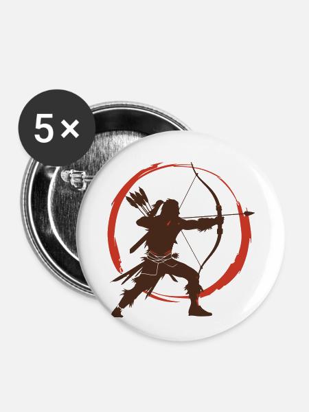 Der Fokus des Jägers - Buttons groß 56 mm (5er Pack) - Weiß