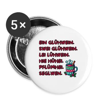 Funny mulled wine gift for Christmas markets - Buttons large 2.2''/56 mm (5-pack) - white - Front