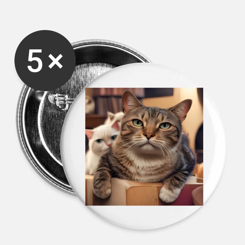 Didimaus69 - Buttons groß 56 mm (5er Pack) - Weiß