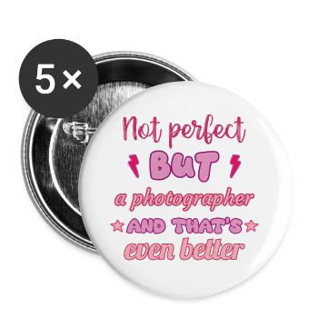 Pas parfait, mais photographe - Lot de 5 grands badges (56 mm) - blanc - Devant