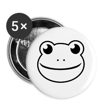 little hopper frosch - Buttons groß 56 mm (5er Pack) - Weiß - Vorne