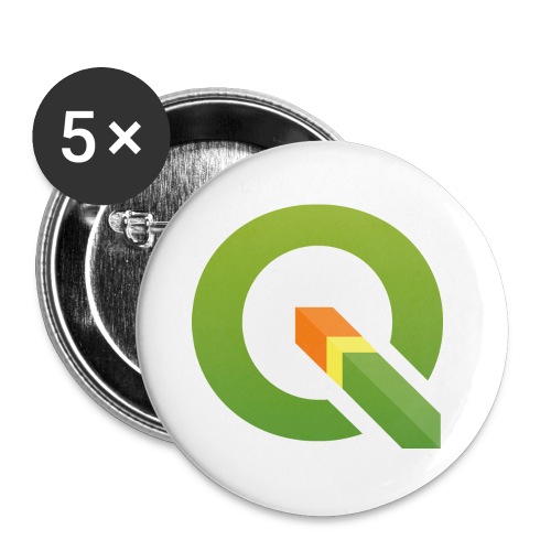 QGIS Q logo - Buttons large 2.2''/56 mm (5-pack)