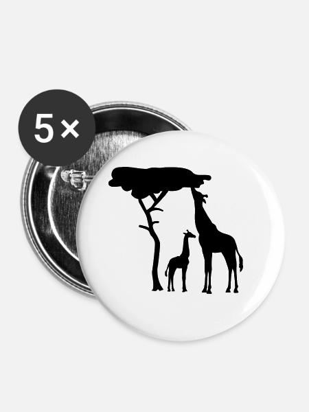 Giraffe - Buttons groß 56 mm (5er Pack) - Weiß