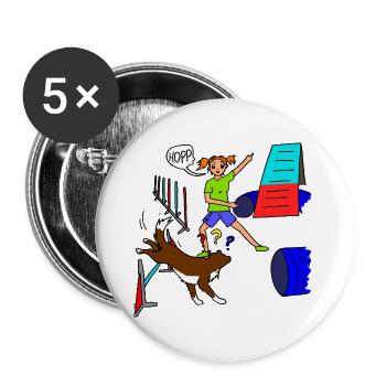 Hopp! - Buttons groß 56 mm (5er Pack) - Weiß - Vorne