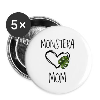 Monstera Mom Window Leaf Arum Plant - Lot de 5 grands badges (56 mm) - blanc - Devant