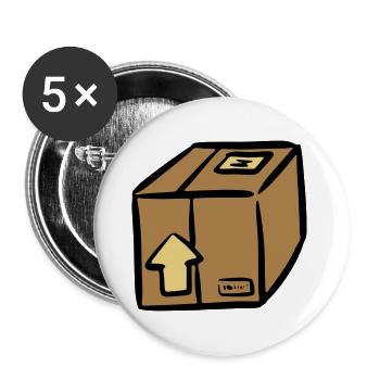 Paket Paketdienst package paquet Paketlieferung - Buttons groß 56 mm (5er Pack) - Weiß - Vorne