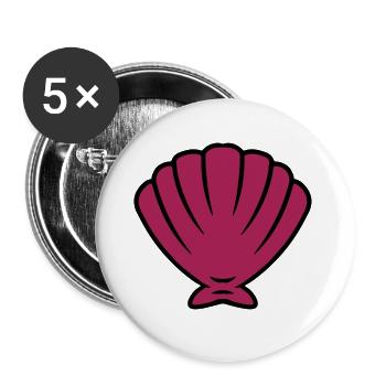 Bunte Muschel Meeresleben shell ocean life - Buttons groß 56 mm (5er Pack) - Weiß - Vorne