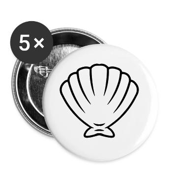 mer coquillage sea shell créatures marines idée cadeau - Lot de 5 grands badges (56 mm) - blanc - Devant