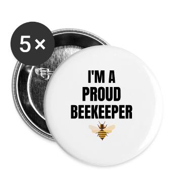 Beekeeper Gifts Beekeeper Beebe Honey - Buttons large 2.2''/56 mm (5-pack) - white - Front