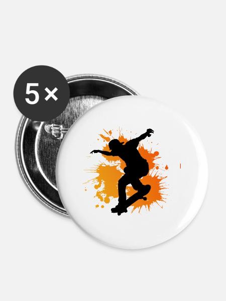 Skateboard Freestyle - Buttons groß 56 mm (5er Pack) - Weiß