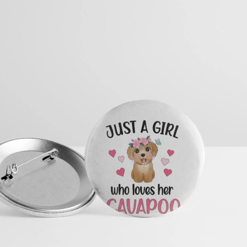 Cavapoo Mädchen Cavoodle Hundemama Cavapoo Süß Buttons groß 56 mm (5er Pack)