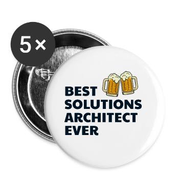 Lösung Architekt Architektur Bier Lustig - Buttons groß 56 mm (5er Pack) - Weiß - Vorne