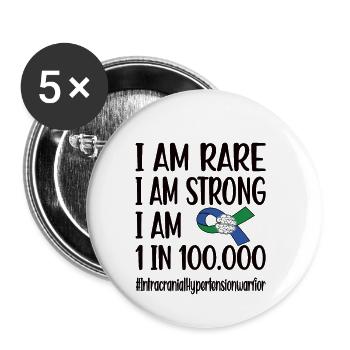Idiopathique anti-hypertension intracrânienne - Lot de 5 grands badges (56 mm) - blanc - Devant
