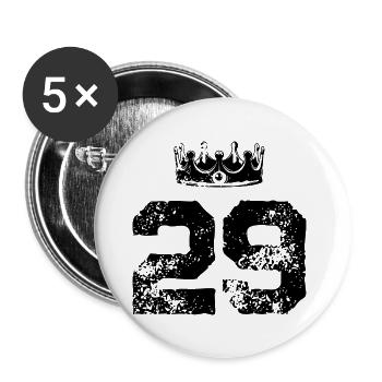 29 Zahl Krone - Buttons groß 56 mm (5er Pack) - Weiß - Vorne