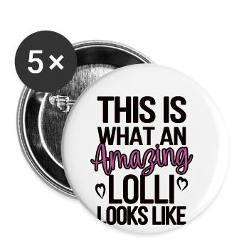 Lolli Grandma Mother's Day Gift Lolli Grandmother - Buttons large 2.2''/56 mm (5-pack) - white - Front
