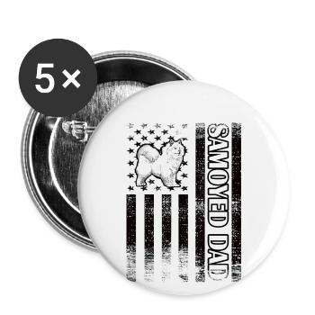 Samojede Papa Samojede Besitzer Samojede Liebhaber - Buttons groß 56 mm (5er Pack) - Weiß - Vorne