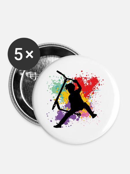 Freestyle-Roller - Buttons groß 56 mm (5er Pack) - Weiß