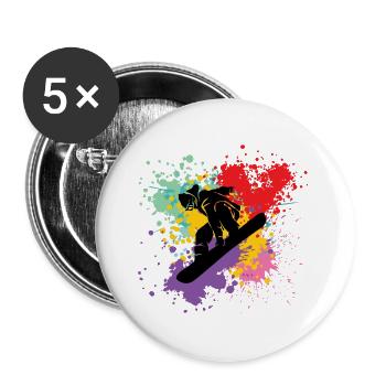 Snowboard - Buttons large 2.2''/56 mm (5-pack) - white - Front