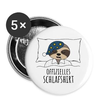 Offizielles Schlafshirt - Buttons groß 56 mm (5er Pack) - Weiß - Vorne