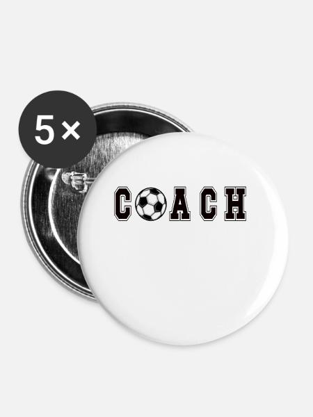Fußballtrainer Fußball Coach Fußballtraining - Buttons groß 56 mm (5er Pack) - Weiß